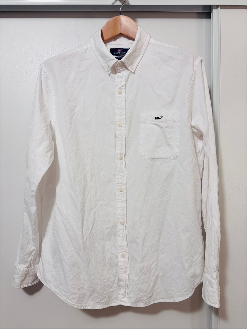 Vineyard Vines Mens Button Down Size L Solid White Ivy Style Preppy Slim Fit